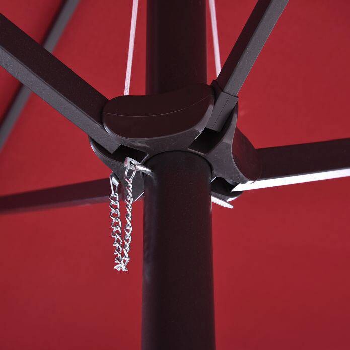 Outsunny Marktschirm weinrot Metall B/H/L: ca. 270x240x460 cm