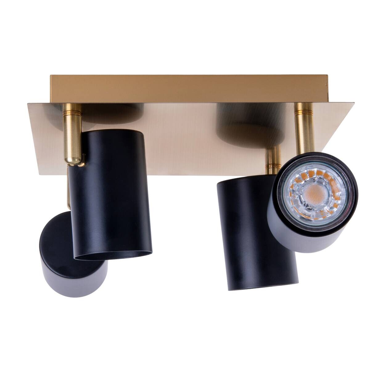 Näve Leuchten Deckenleuchte 1395022 schwarz gold Metall B/H/T: ca. 22x13,5x22 cm GU10 4 Brennstellen