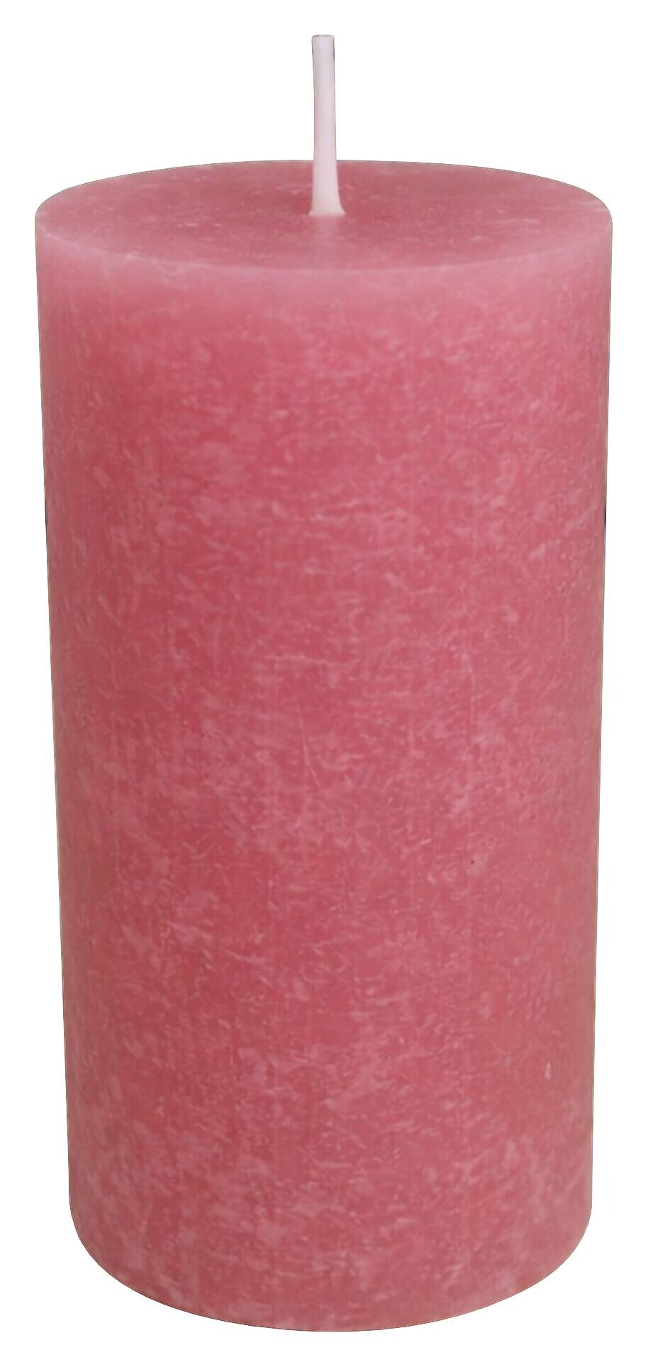 Stumpenkerze rosé H/D: ca. 12x6,8 cm
