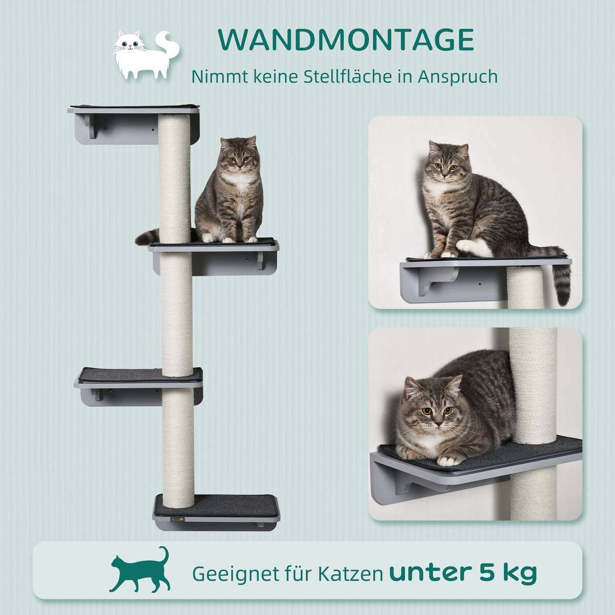 PawHut Katzenkratzbaum beige MDF B/H/L: ca. 28x137x66 cm