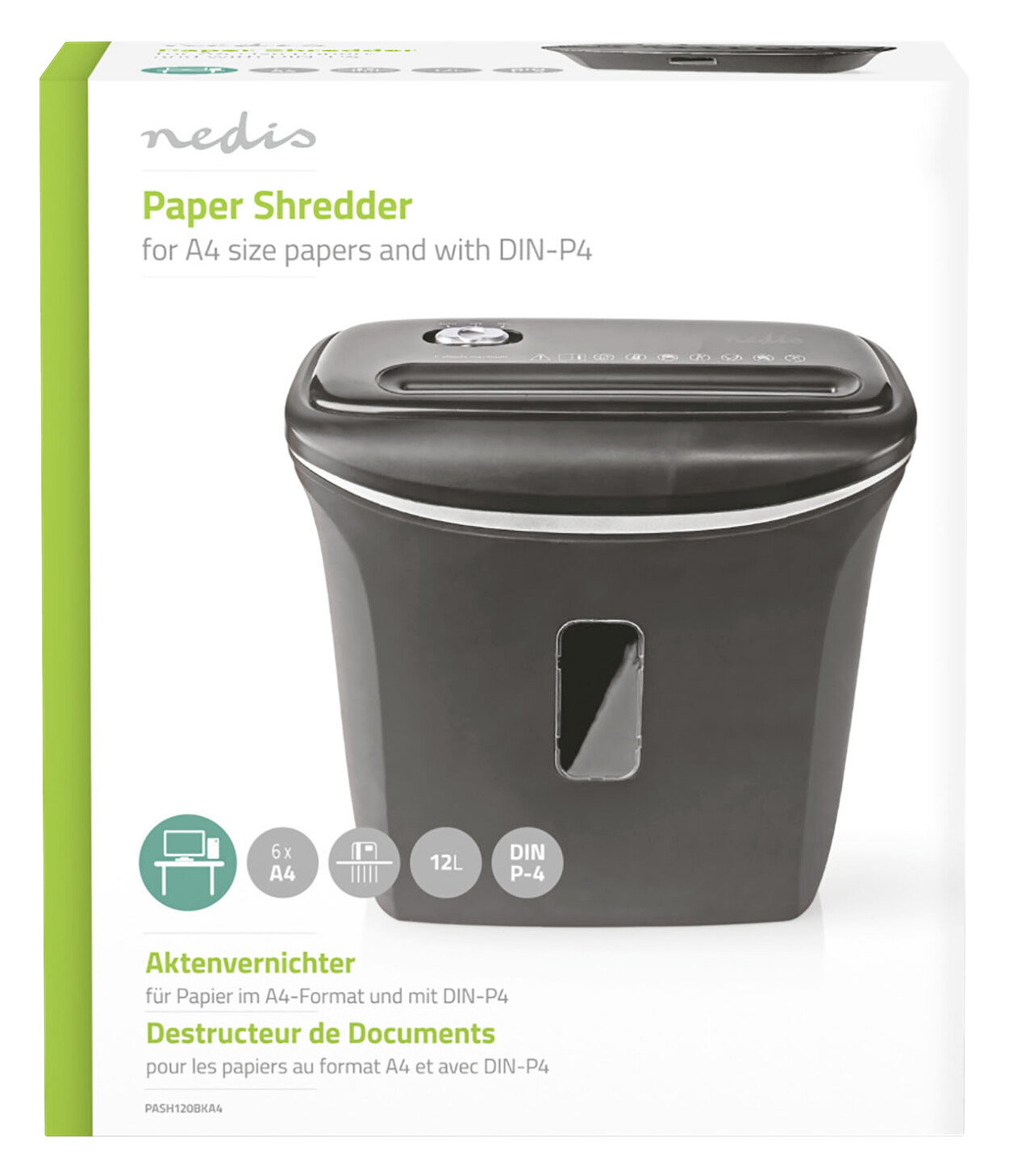 Nedis Aktenvernichter schwarz