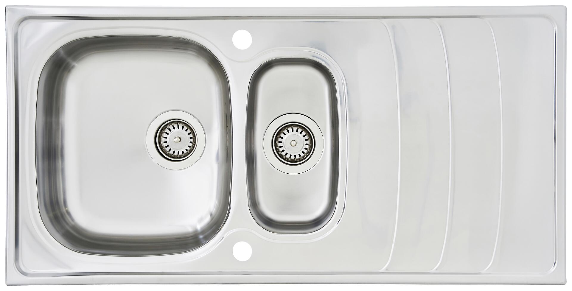 Respekta Einbauspüle Miami 100 x 50 Edelstahl B/H/T: ca. 100x19x50 cm