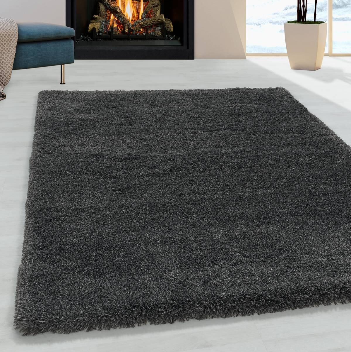 Ayyildiz Teppich FLUFFY grau B/L: ca. 60x110 cm
