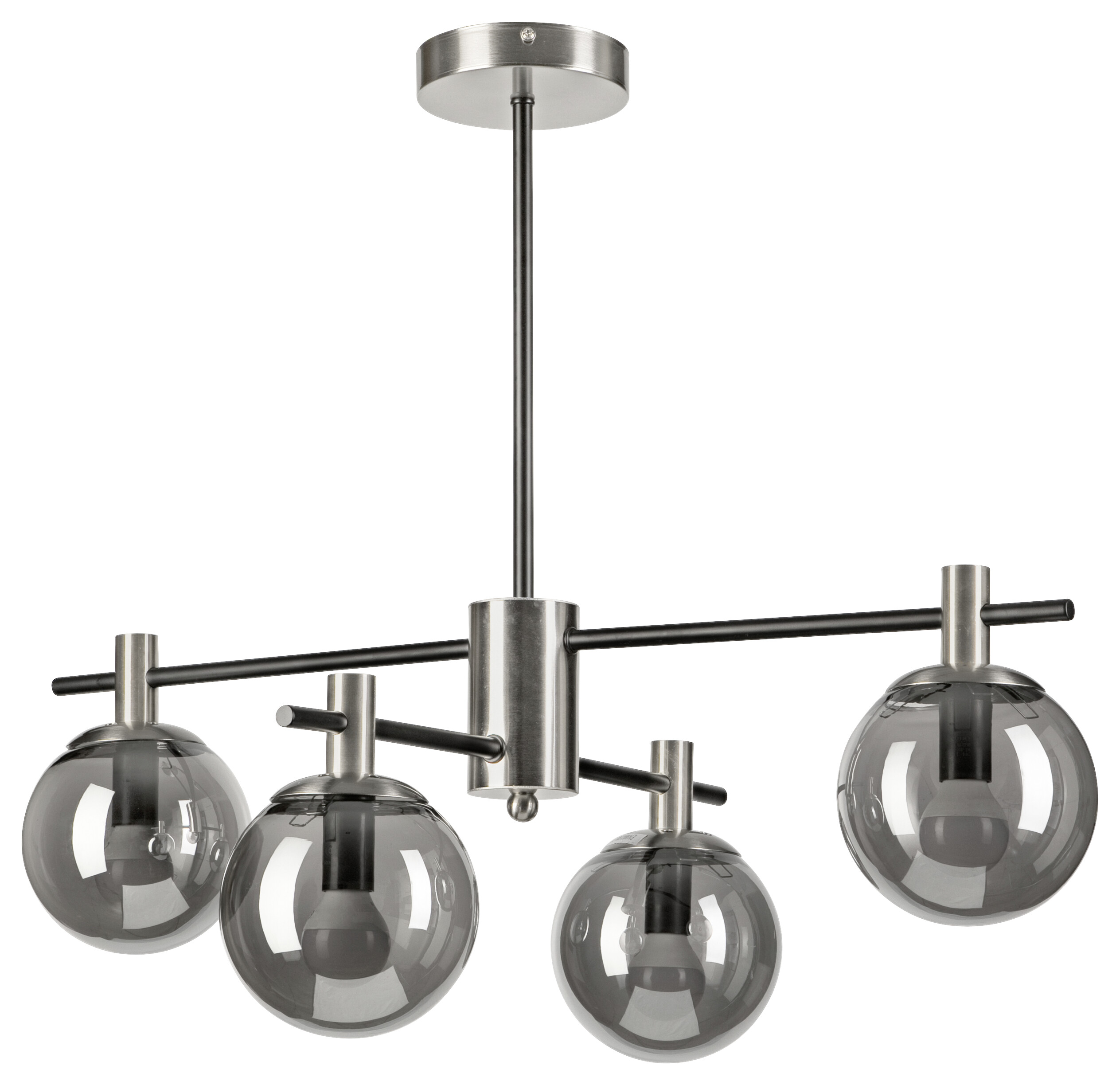 Lamkur Deckenleuchte Lilou Chrom Glas Stahl B/H/L: ca. 61x53x61 cm E14 4 Brennstellen