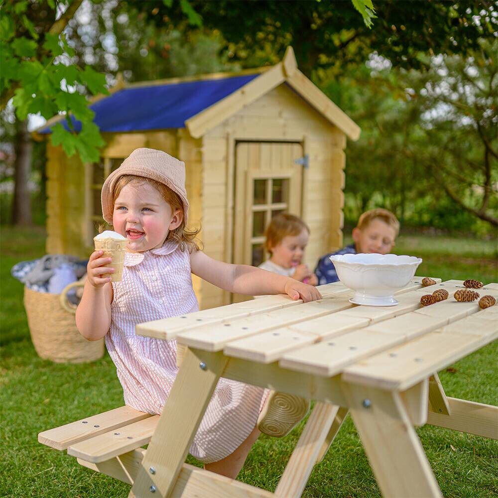 Timbela Kindersitzgarnitur M018 natur Holz B/H/L: ca. 90x50x90 cm