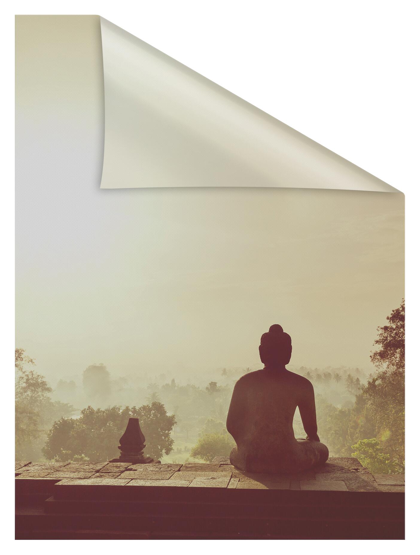 LICHTBLICK Fensterfolie Tempel Borobudur  Tempel Borobudur orange B/L: ca. 100x130 cm