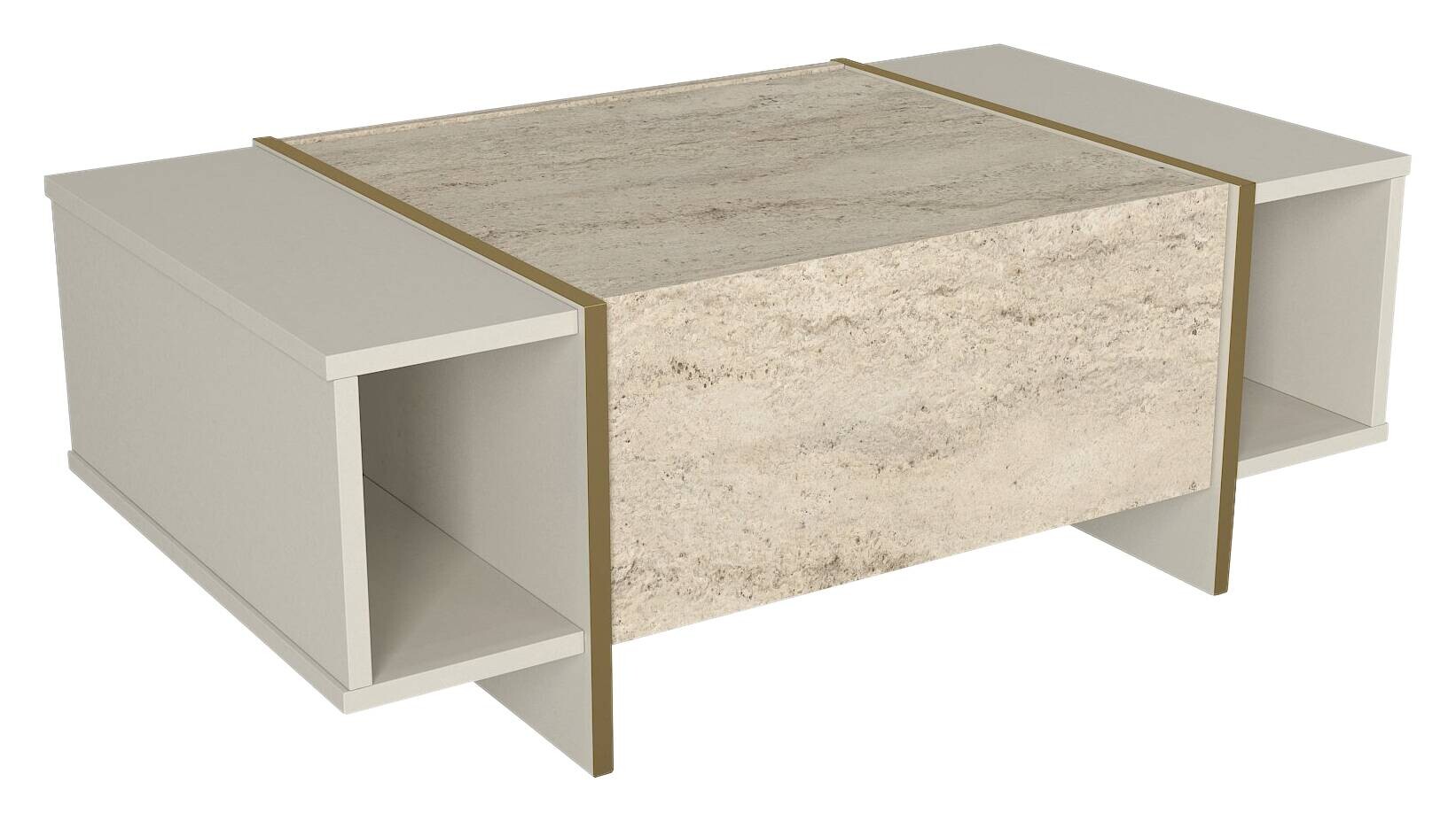 moebel17 Couchtisch Veyron beige granit Spanplatte B/H/T: ca. 103,8x37,7x60 cm