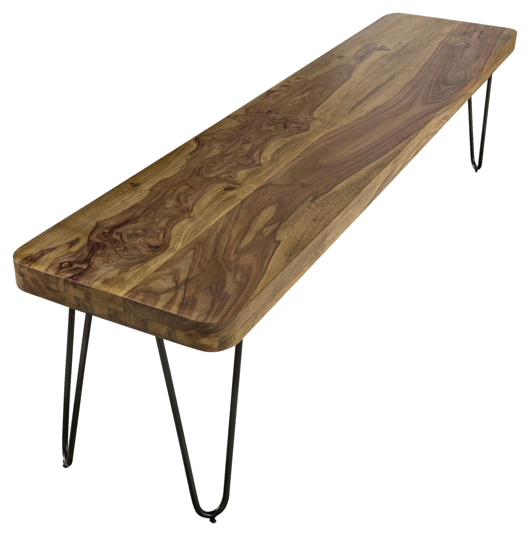 Wohnling Sitzbank natur schwarz Echtholz Metall B/H/T: ca. 120x45x40 cm