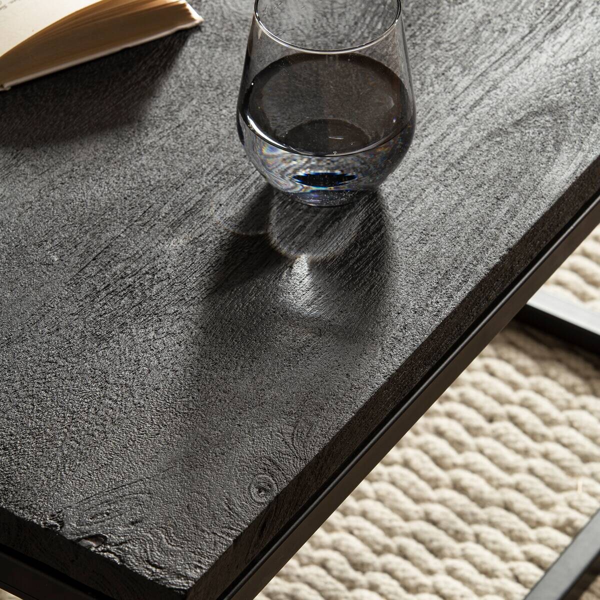 Wohnling Couchtisch schwarz Mango B/H/T: ca. 60x35x60 cm