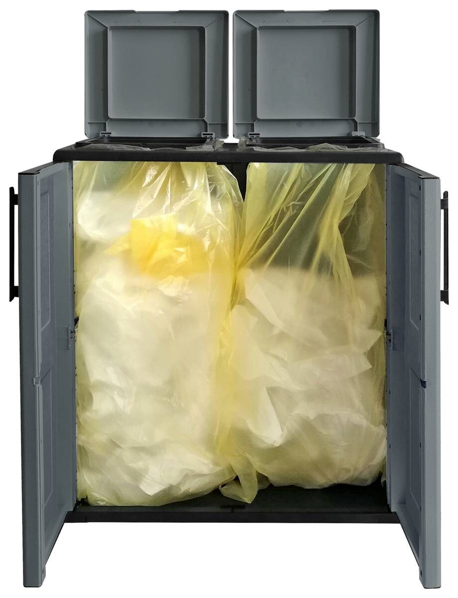 ArtPlast Mülltrennungsschrank Free grau Kunststoff B/H/T: ca. 68x84x37 cm