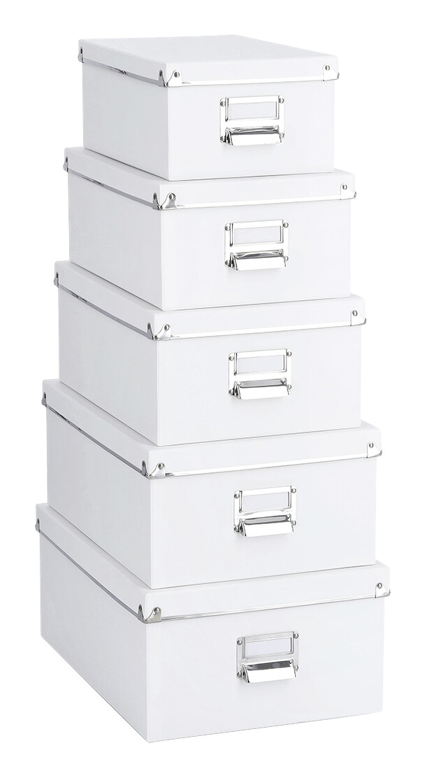 Zeller Aufbewahrungsboxen-Set weiß Metall