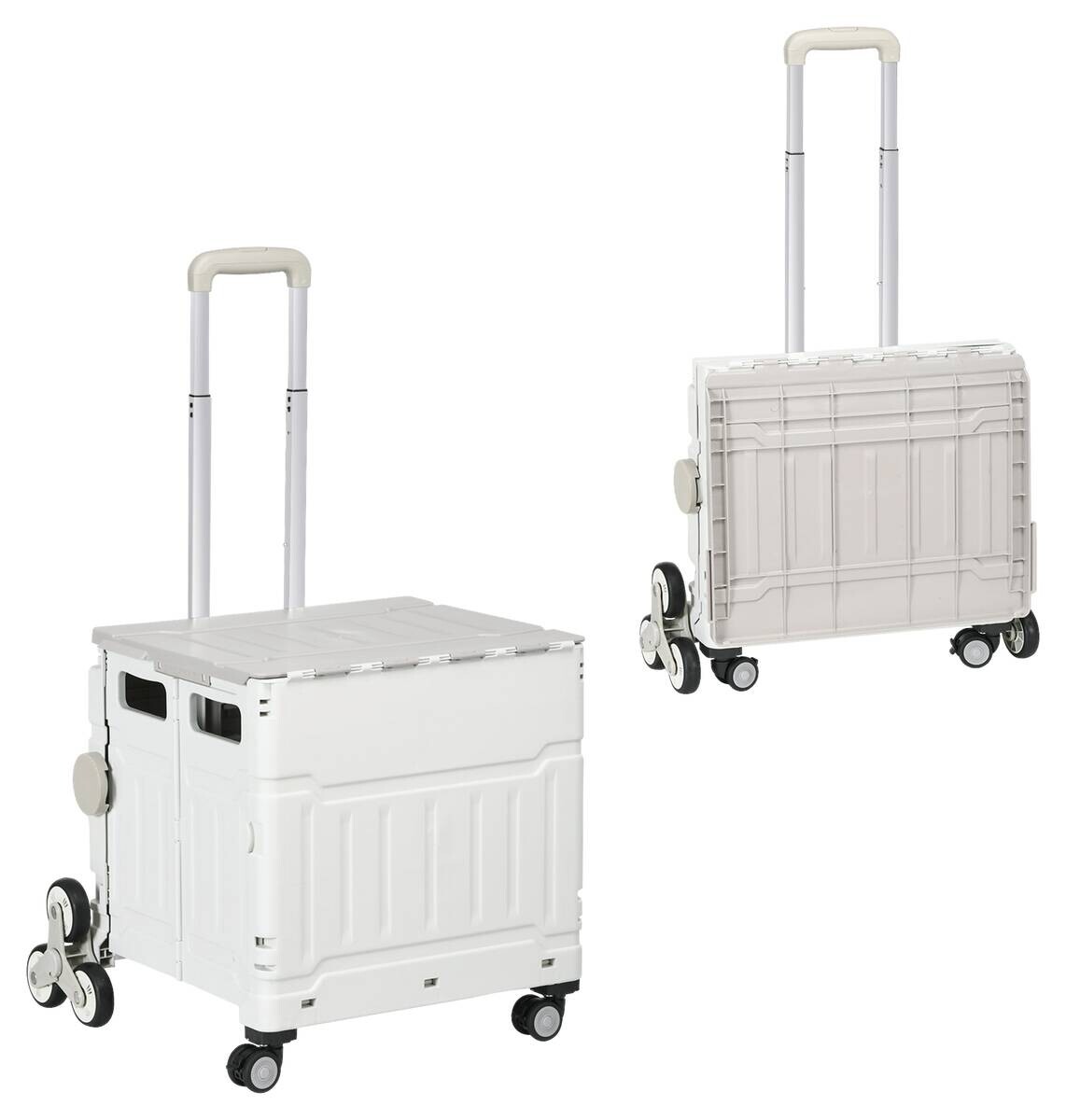 HOMCOM Haushaltshelfer weiß Edelstahl B/H/L: ca. 48x52x100 cm