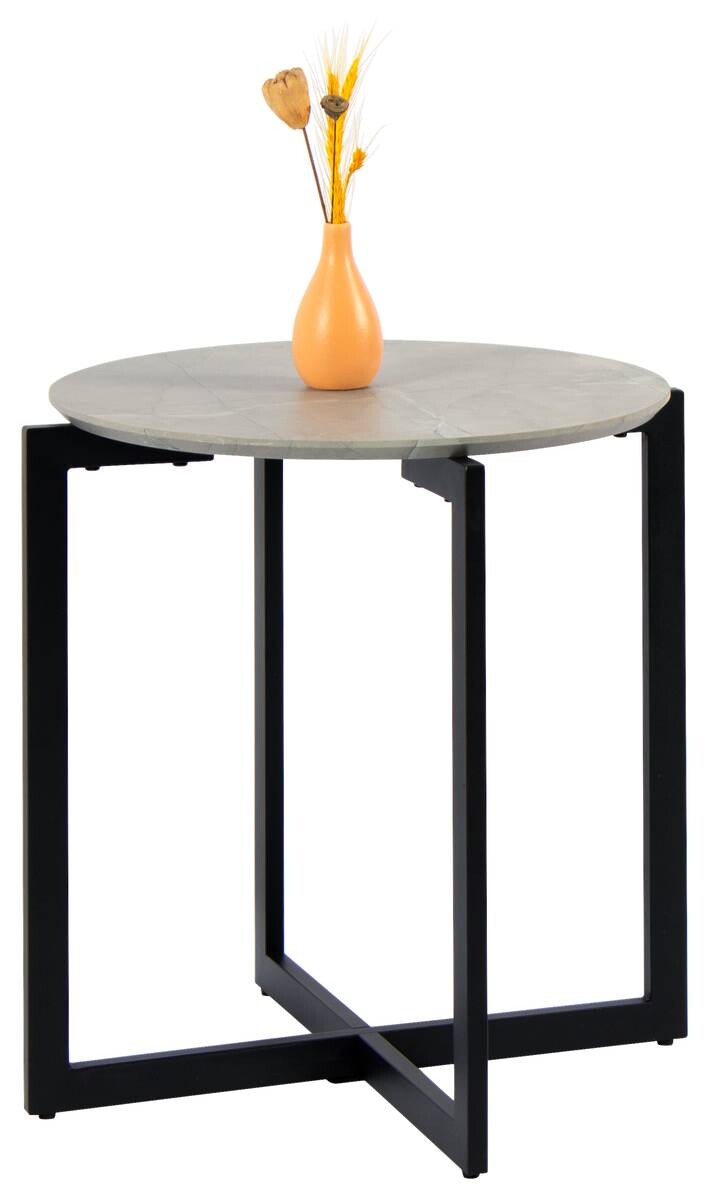 Beistelltisch Eik Marmor Optik schwarz H/D: ca. 50x45 cm