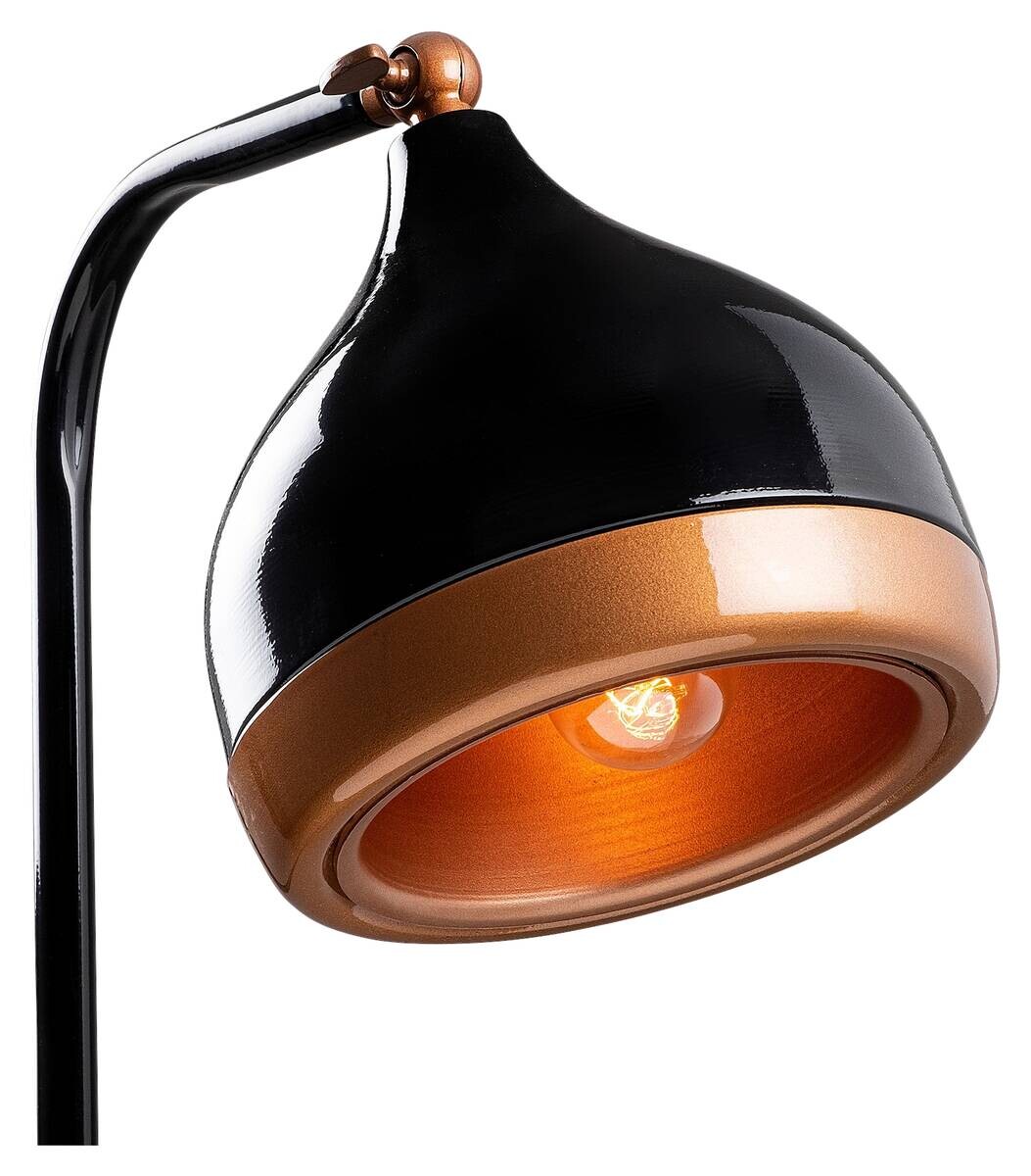 Opviq Stehleuchte Yildo schwarz Kupfer Metall B/H/T/L/D: ca. 28x150x28x40x16 cm E27 1 Brennstellen