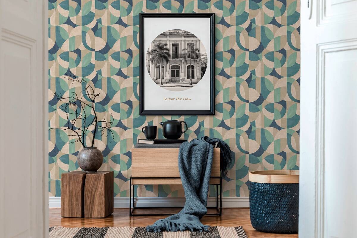 A.S.Creation Vliestapete beige blau B/H/D: ca. 53x1005x8,6 cm