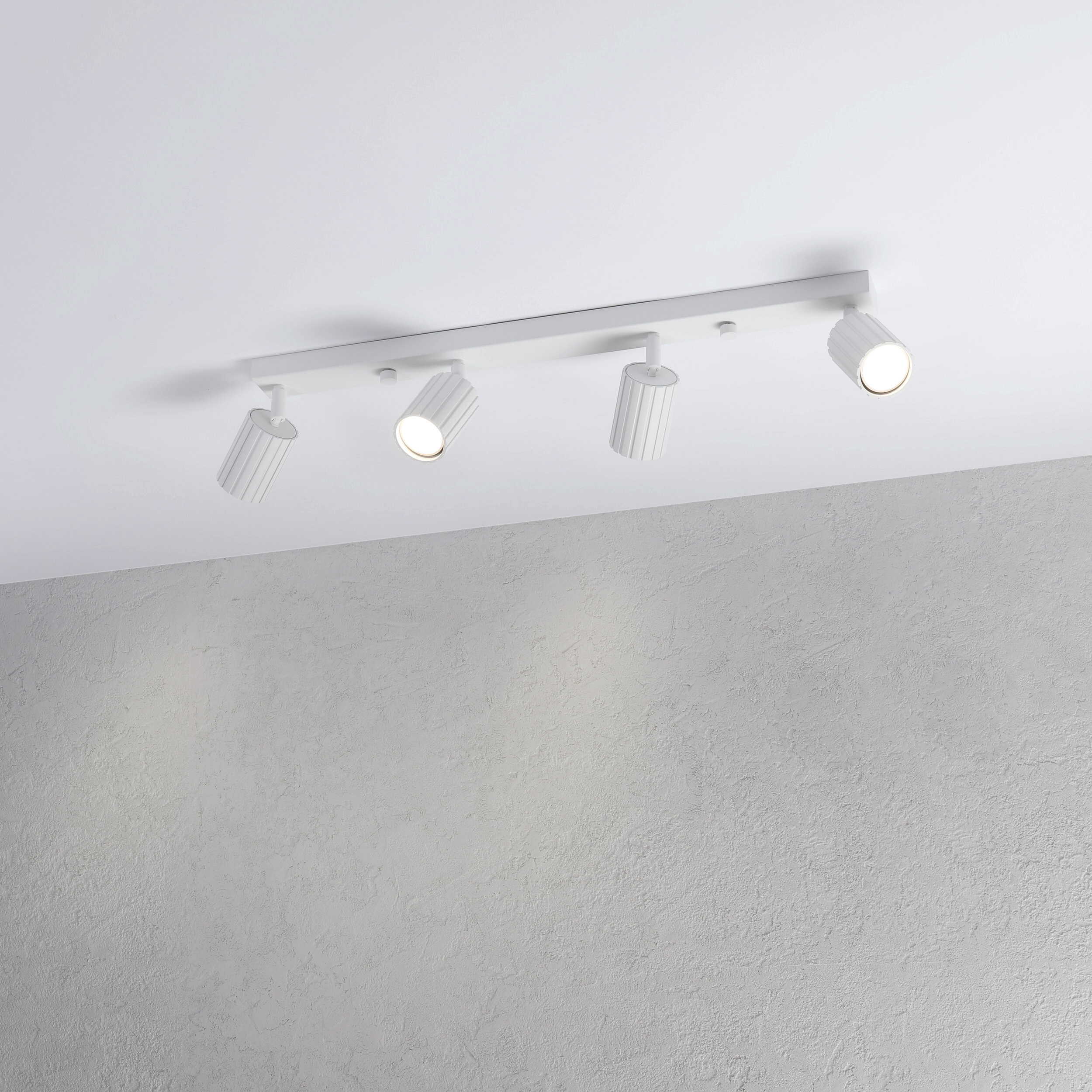 Lamkur Strahler Prisma weiß Stahl B/H/L: ca. 6,5x16,5x81 cm 4 Brennstellen