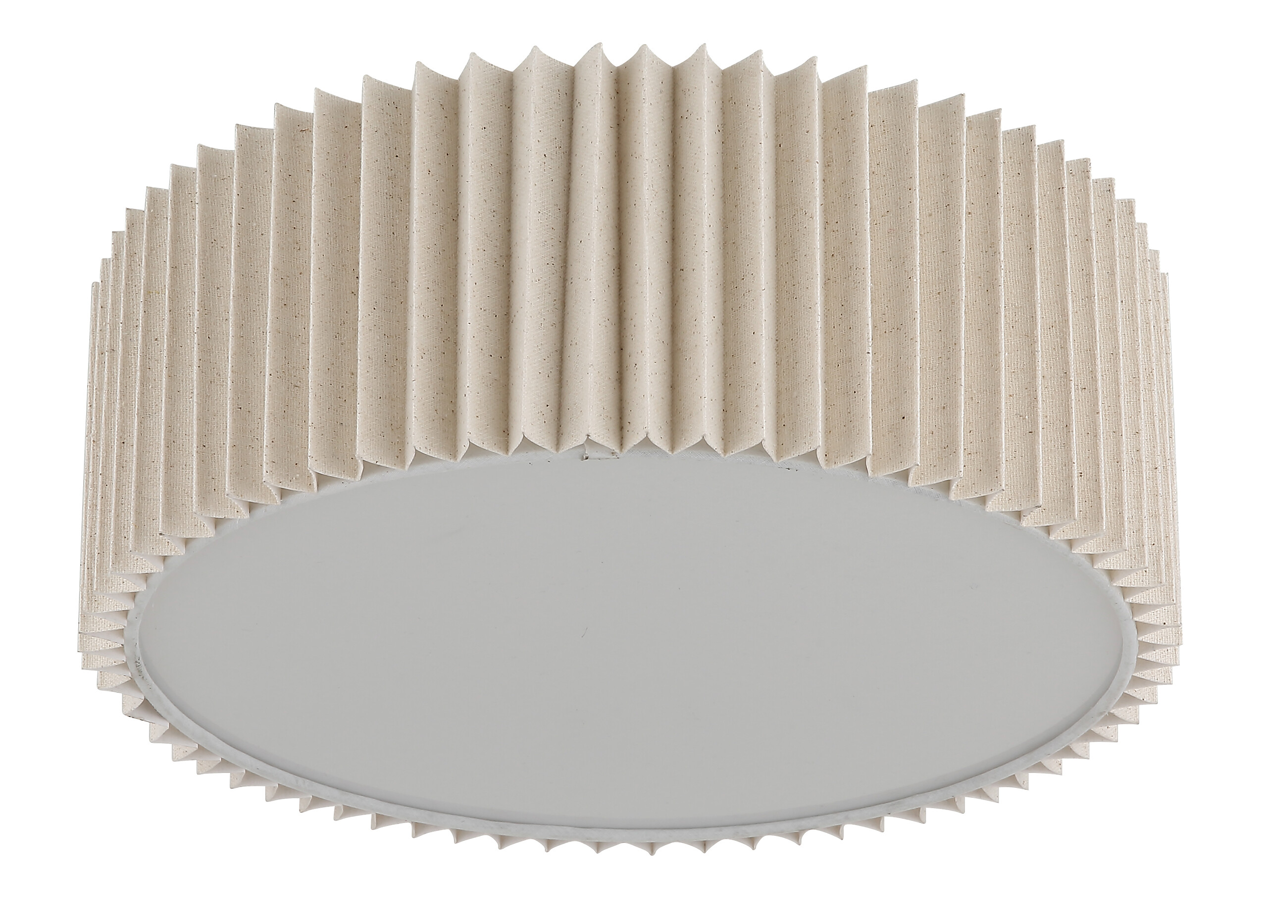 GLOBO Deckenleuchte natur weiß Opal Textil Metall Kunststoff H/D: ca. 13x33 cm E27 2 Brennstellen