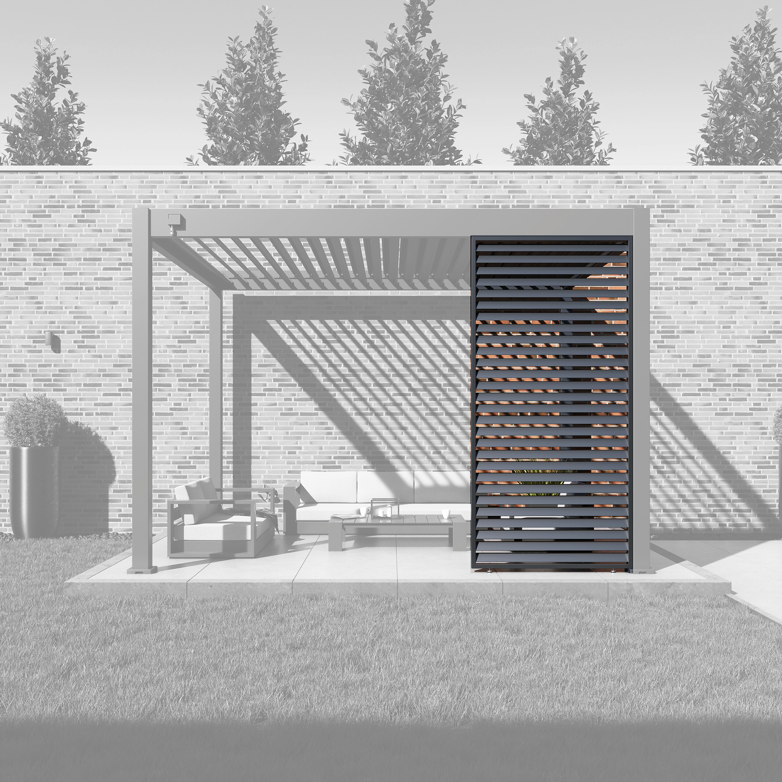 Paragon Outdoor Lamellen-Sichtschutz Grand Tuscan grau Aluminium B/H: ca. 114x234 cm