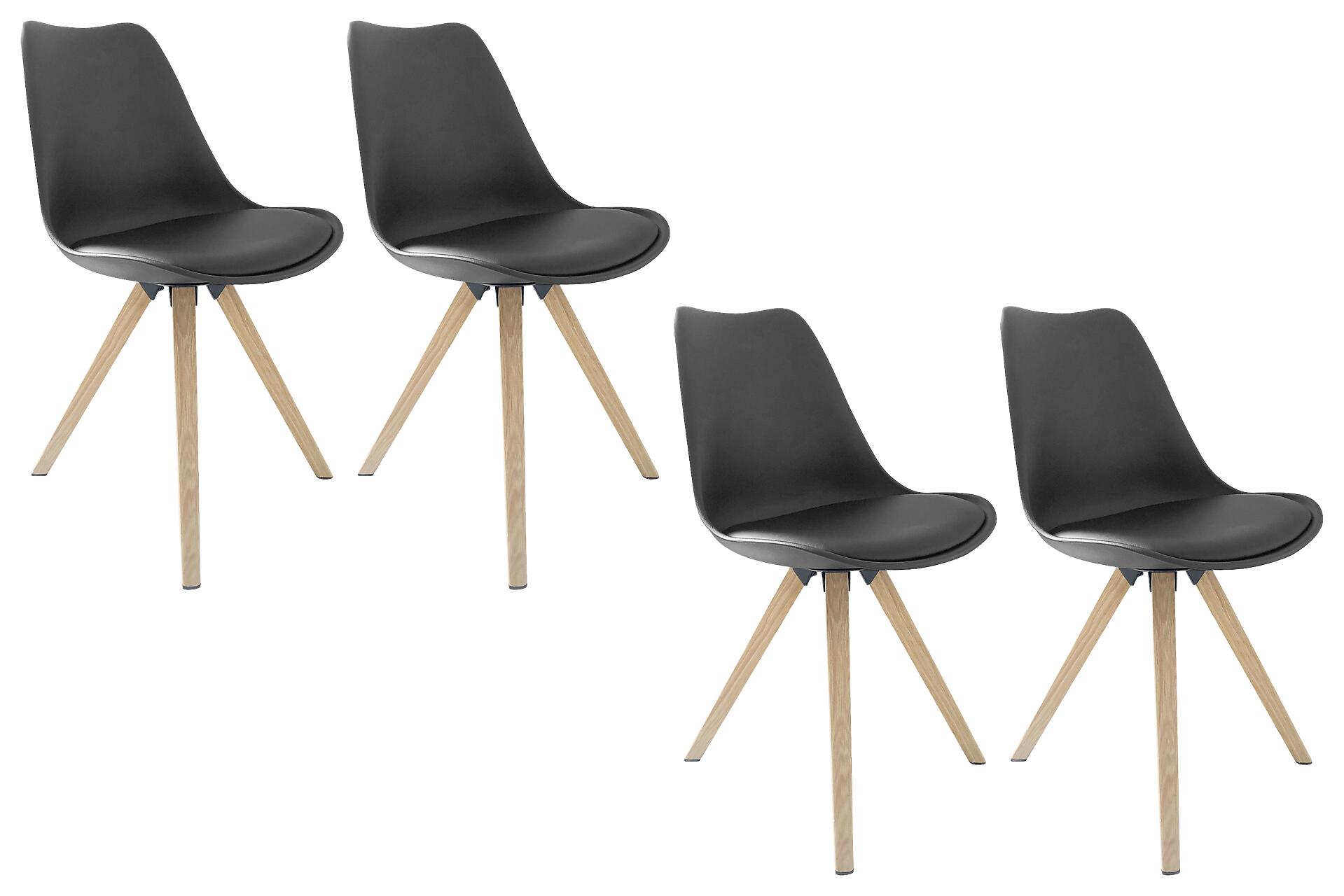 Tischgruppe KIRA anthrazit Eiche schwarz B/H/T: ca. 140x75x80 cm