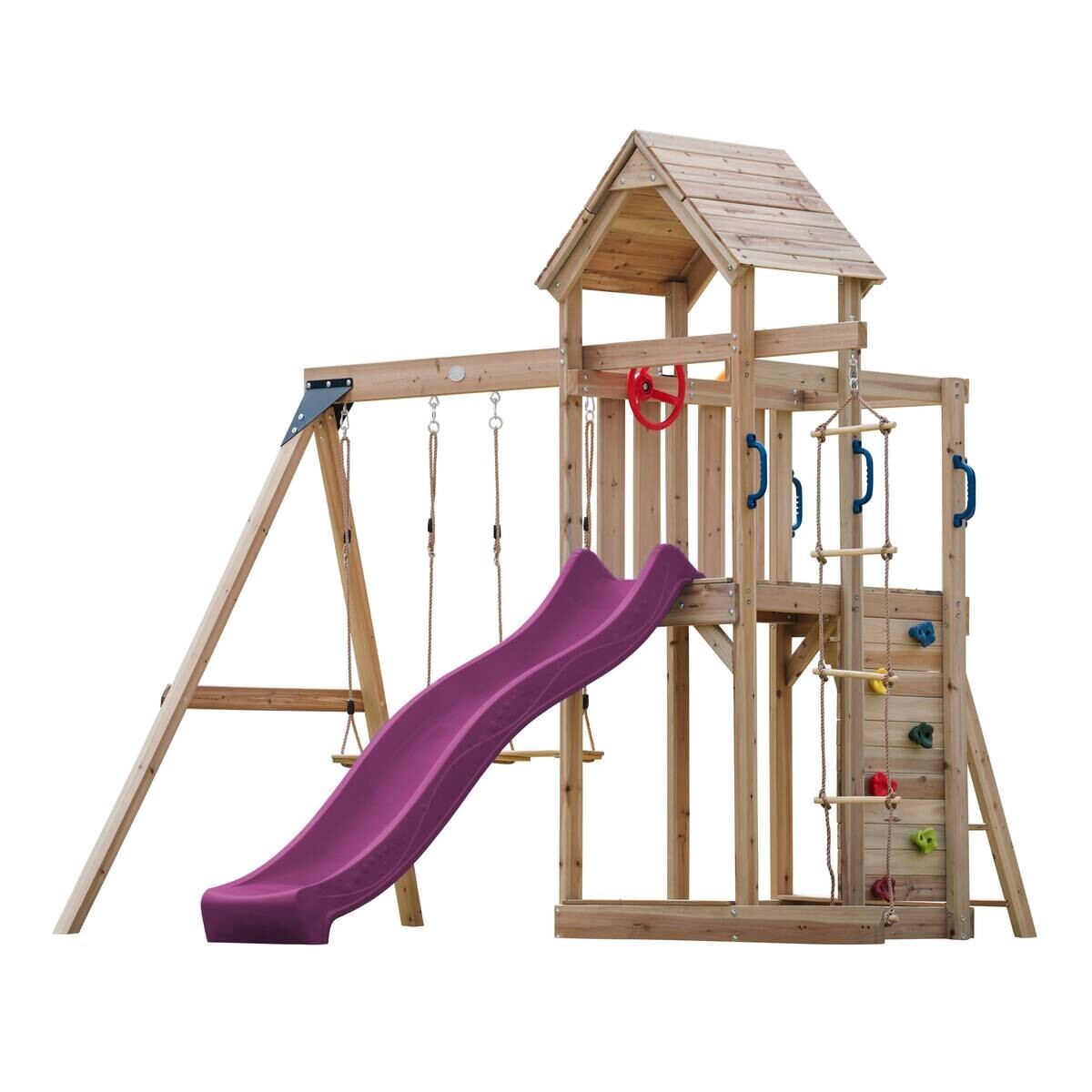 AXI Spielturm Moos lila B/H/L: ca. 342x267x375 cm