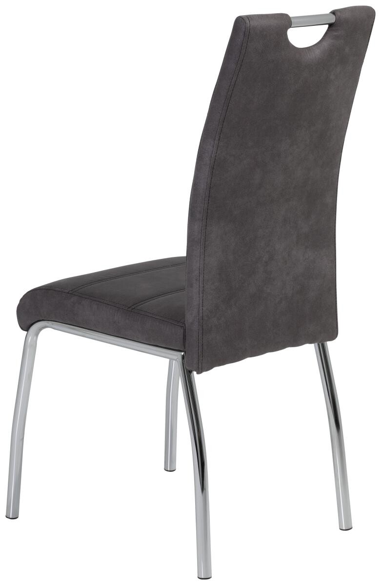 Stuhl Susi 2er Set anthrazit Vintage Microfaser B/H/T: ca. 44x98x61 cm