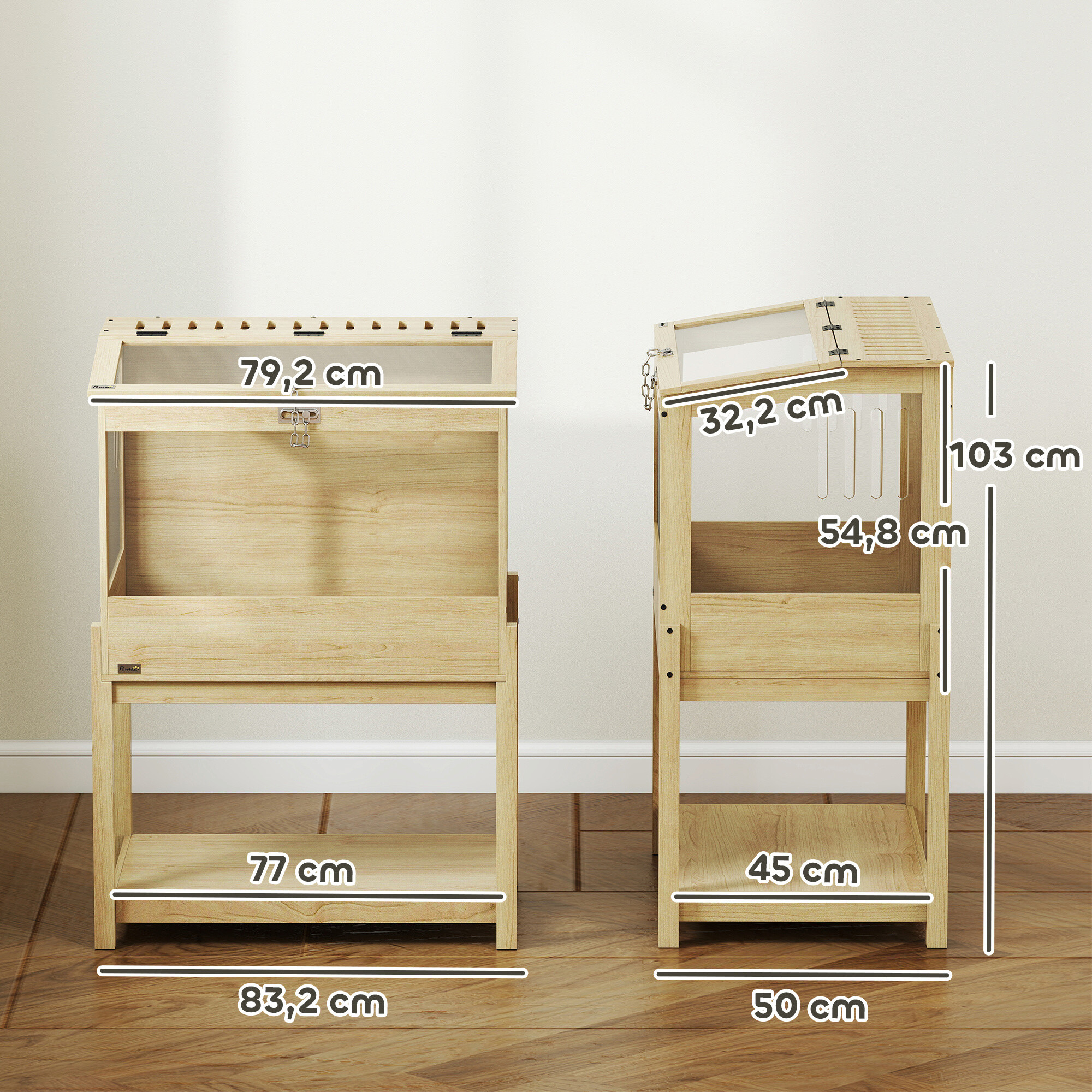 PawHut Hamsterkäfig Holzoptik MDF B/H/L: ca. 50x103x83,2 cm