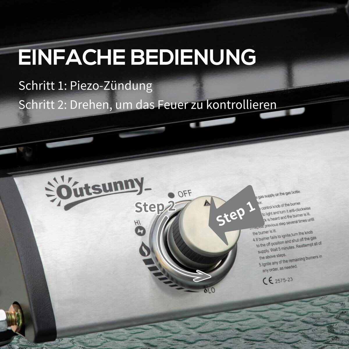 Outsunny Gasgrill Stahl B/H/L: ca. 46x21x48,5 cm