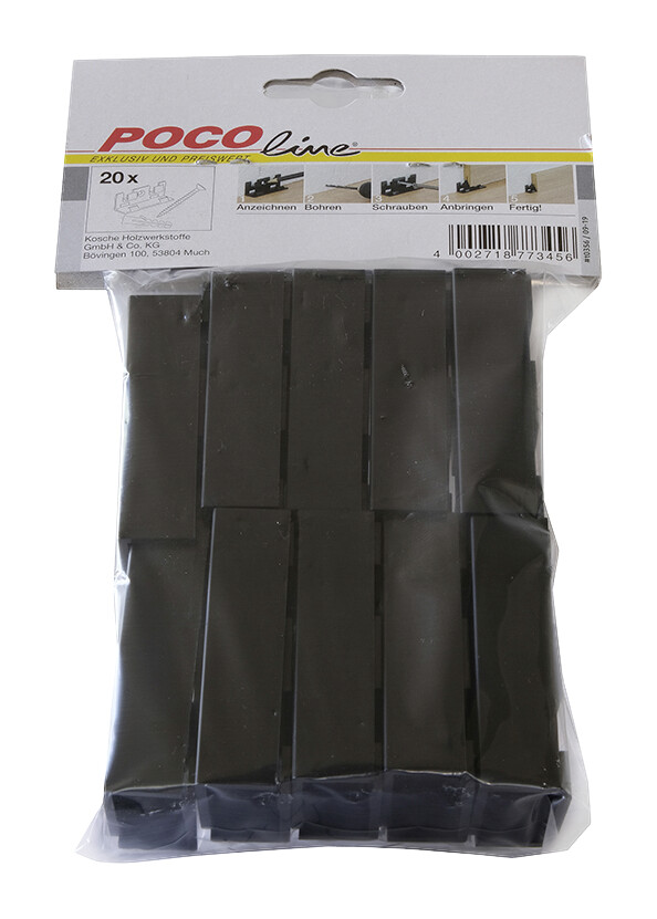 Sockelleisten-Clips schwarz L/B/H: ca. 2,34x1,61x6,06 cm