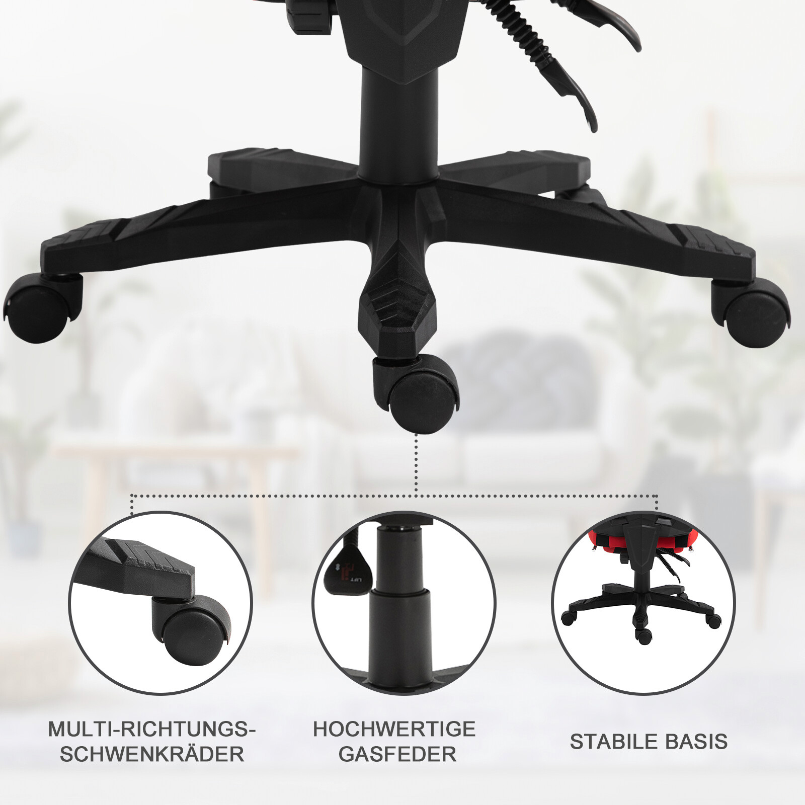 Drehstuhl 921-233 schwarz rot