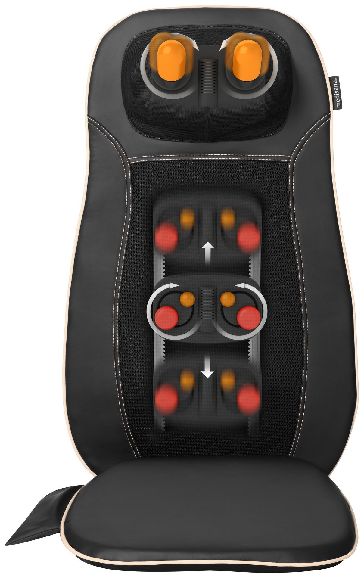 medisana Massagesitzauflage 88930 schwarz anthrazit Stoff Kunststoff B/H/L: ca. 40x9x118 cm ca. 48 W