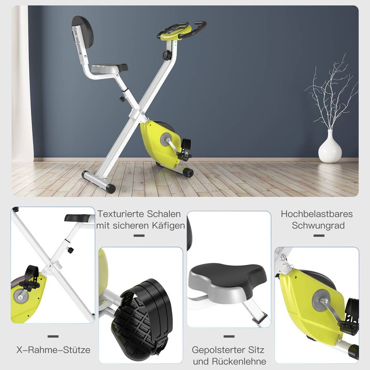 HOMCOM Fahrradtrainer weiß Stahl