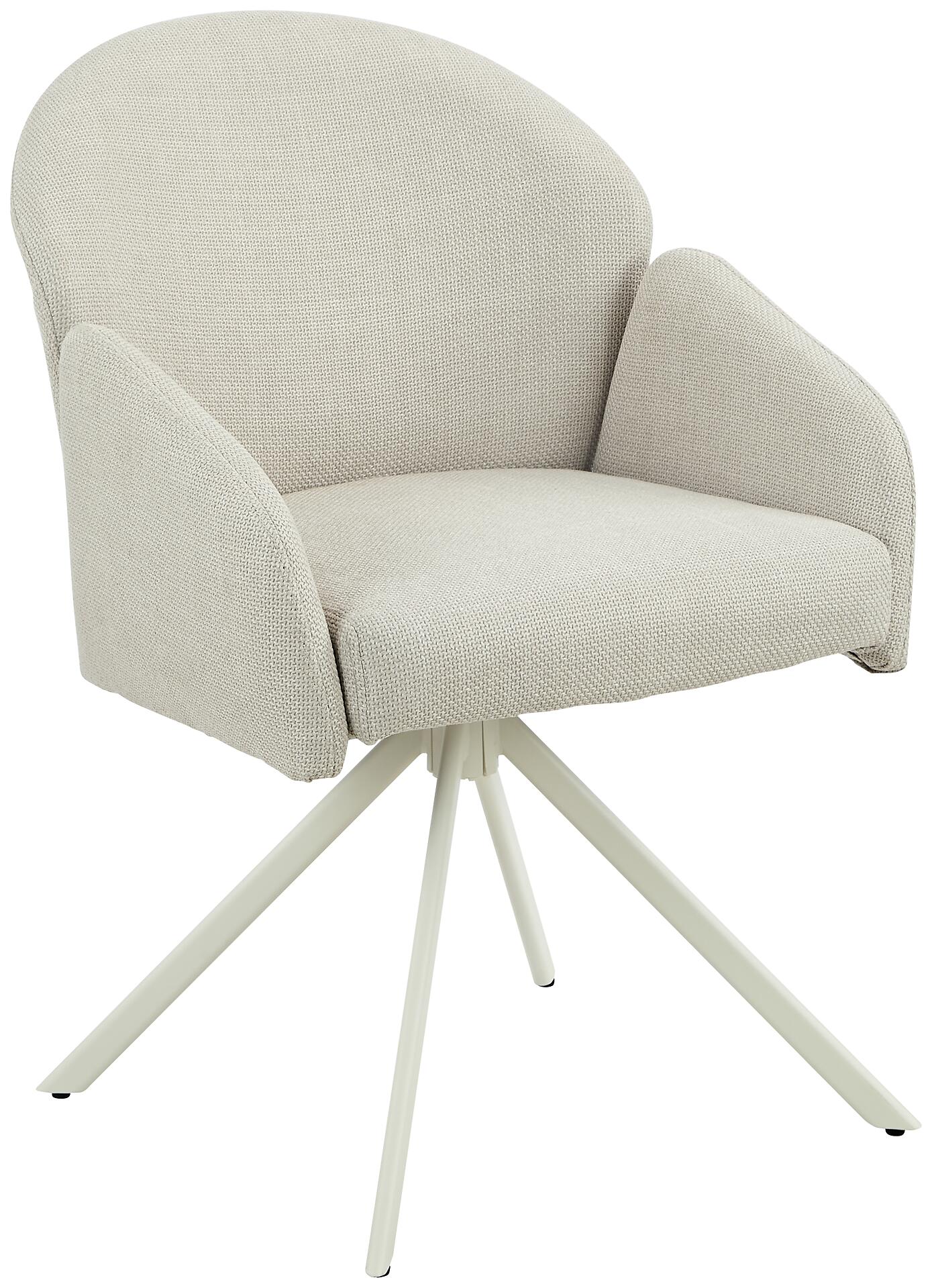 Drehstuhl Holly creme Microfaser Webstoff B/H/T: ca. 57x84x61 cm