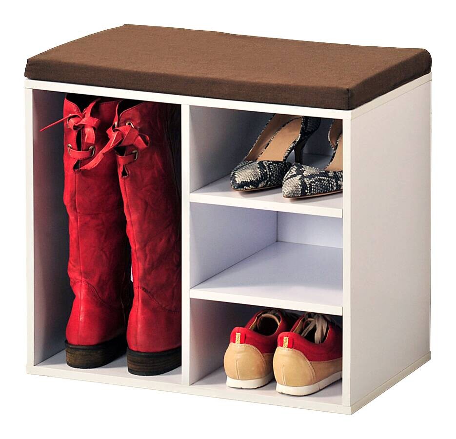 Kesper Schuhschrank weiß Holz B/H/L: ca. 48x29,5x51,5 cm