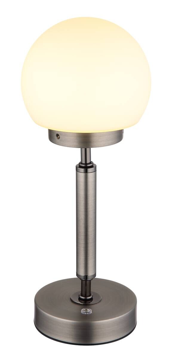 GLOBO LED-Tischleuchte Opal anthrazit Glas Metall Kunststoff H/D: ca. 28,5x11,5 cm 1 Brennstellen