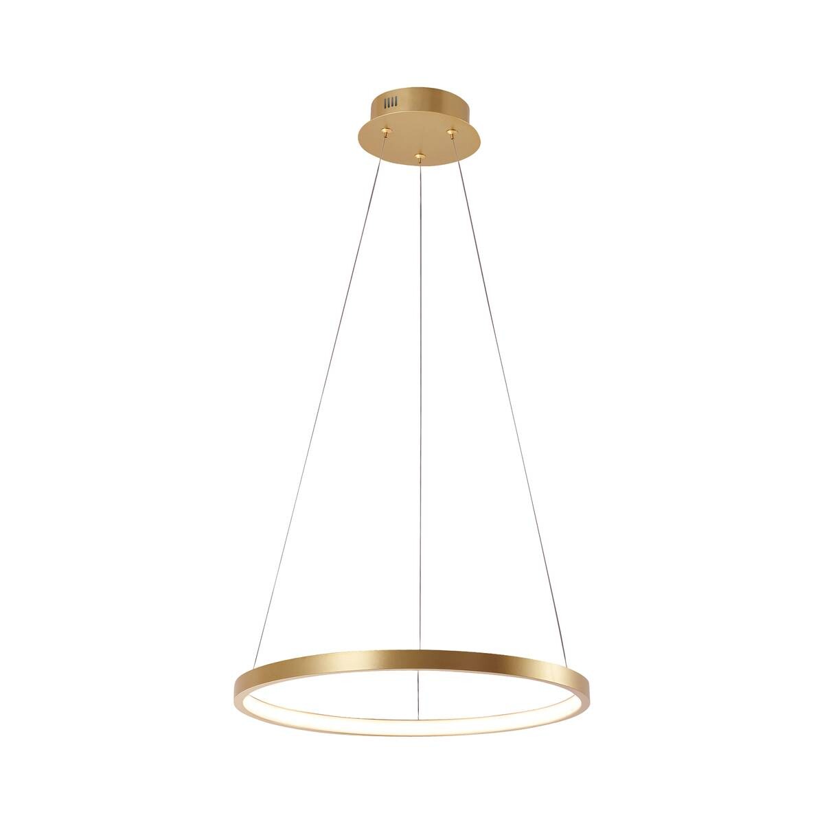 Just Light LED-Pendelleuchte CIRCLE 11522-12 gold weiß Metall Kunststoff H/D: ca. 120x39 cm 1.0 Brennstellen