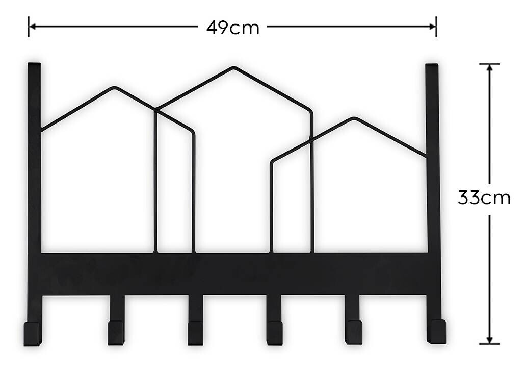 Türgarderobe Chalotte schwarz Metall B/H/T: ca. 48x33x2 cm