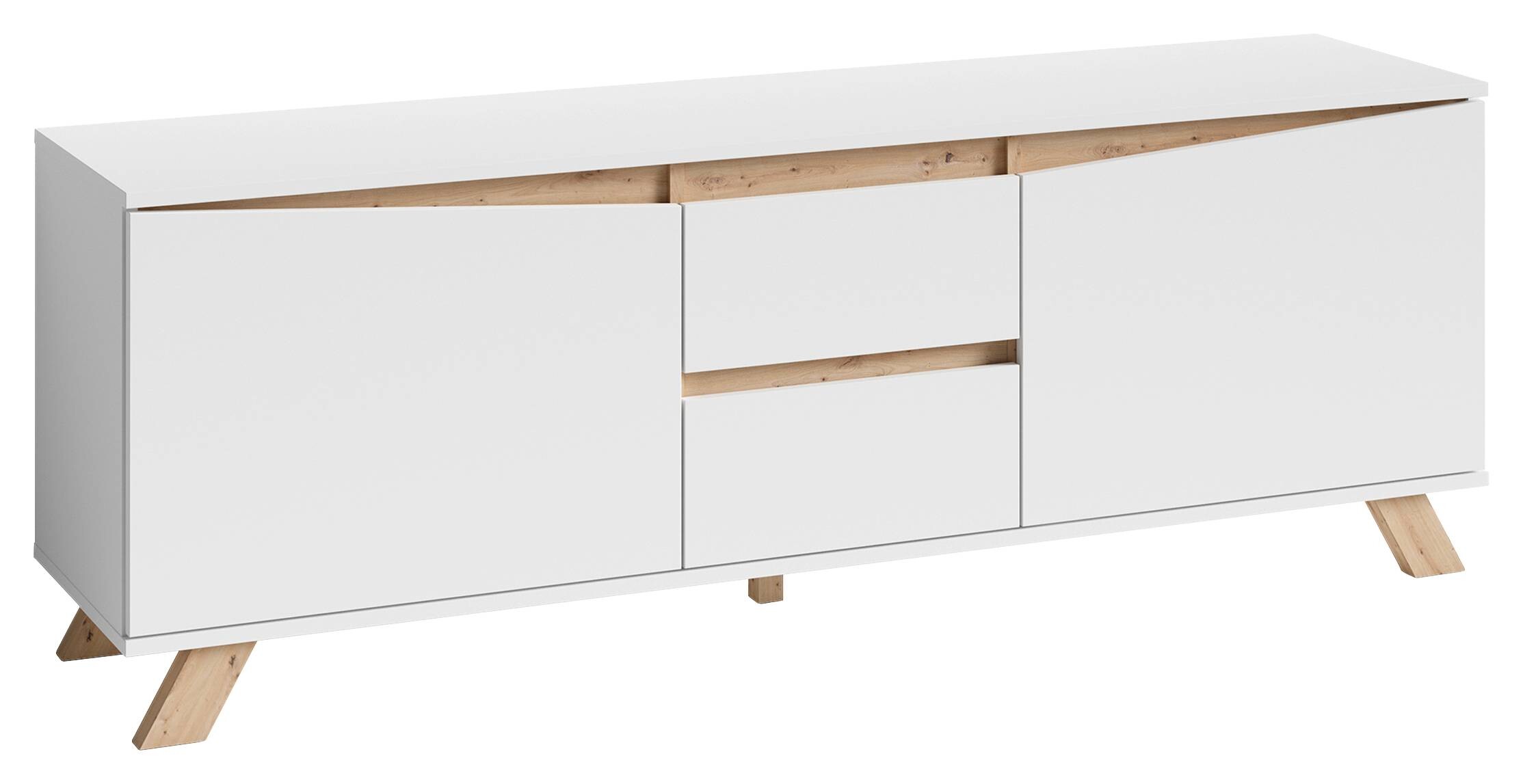 TV-Board VALENTIN weiß Eiche Nachbildung B/H/T: ca. 160x60x38 cm