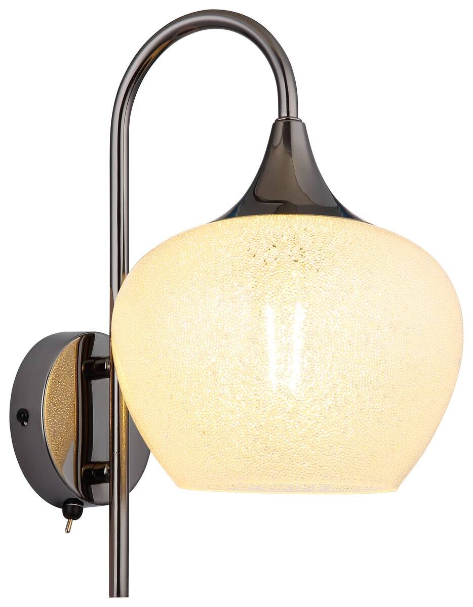 GLOBO Wandleuchte MAXY 15548WK Chrom klar schwarz Acryl Metall B/H: ca. 18x32 cm E27 1 Brennstellen