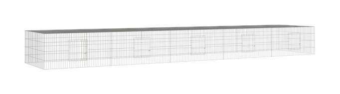 vidaXL Kaninchenkäfig silber Eisen B/H/L: ca. 109x54x541 cm