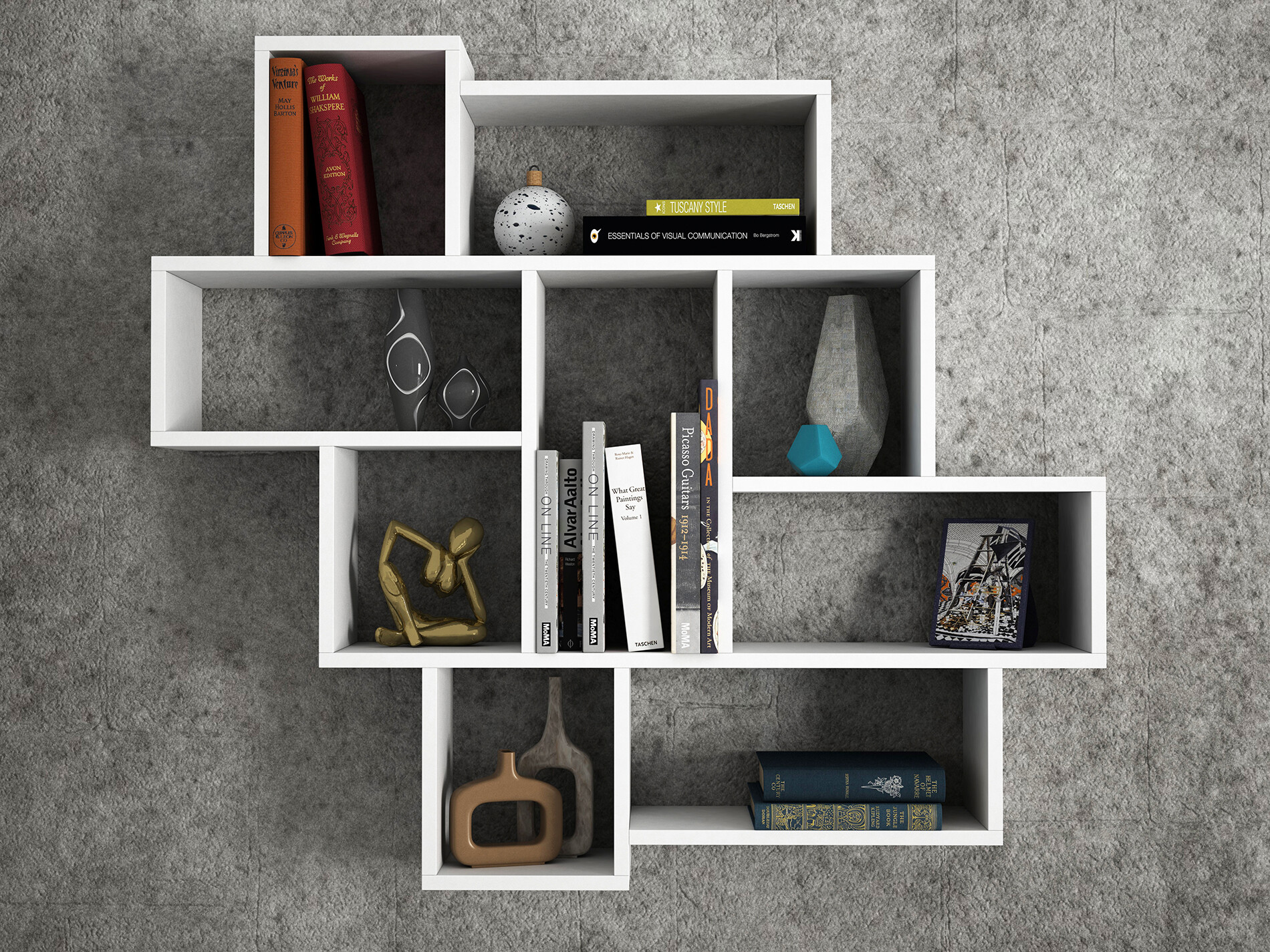 Wandregal Parola weiß B/H/T: ca. 115x103x15 cm