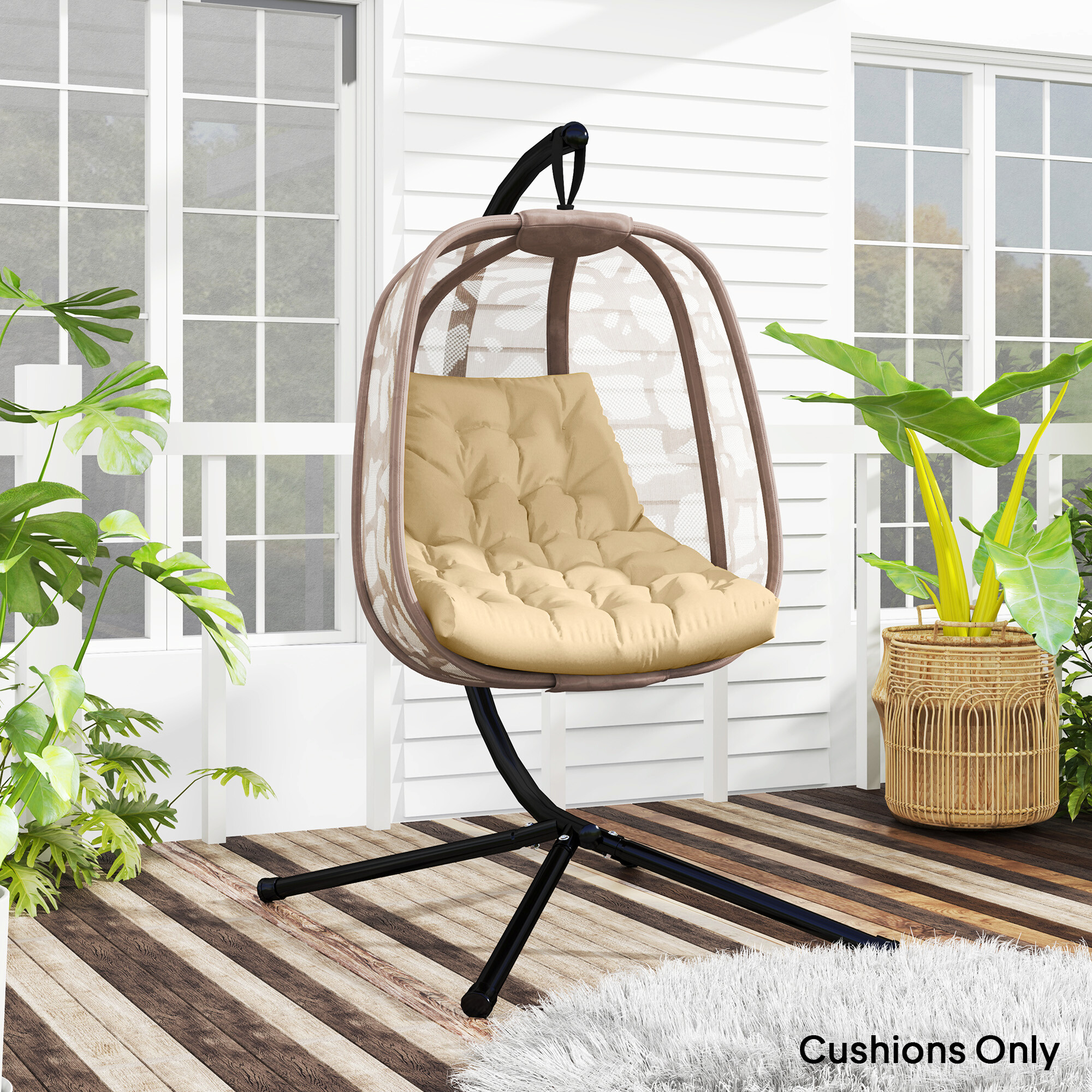 Outsunny Sitzkissen beige Schaumstoff B/H/L: ca. 100x8x120 cm