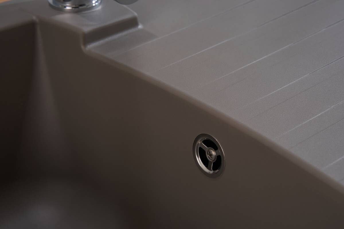 Respekta Einbauspüle Boston 86 x 50 G Beton grau Mineralite B/H/T: ca. 86x20x50 cm