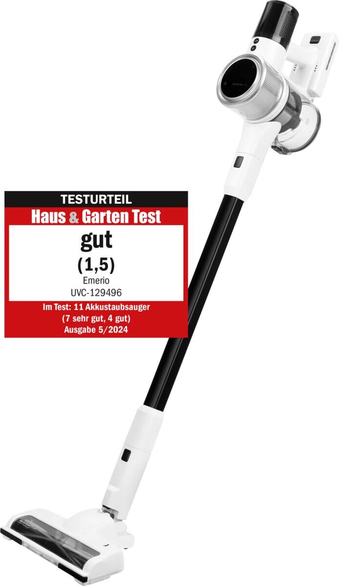 Emerio Handstaubsauger UVC-129496 weiß schwarz Kunststoff B/H/T: ca. 21x113x25 cm