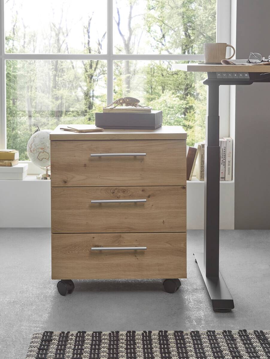 Rollcontainer Ben Eiche Artisan Nachbildung B/H/T: ca. 40x56x39 cm