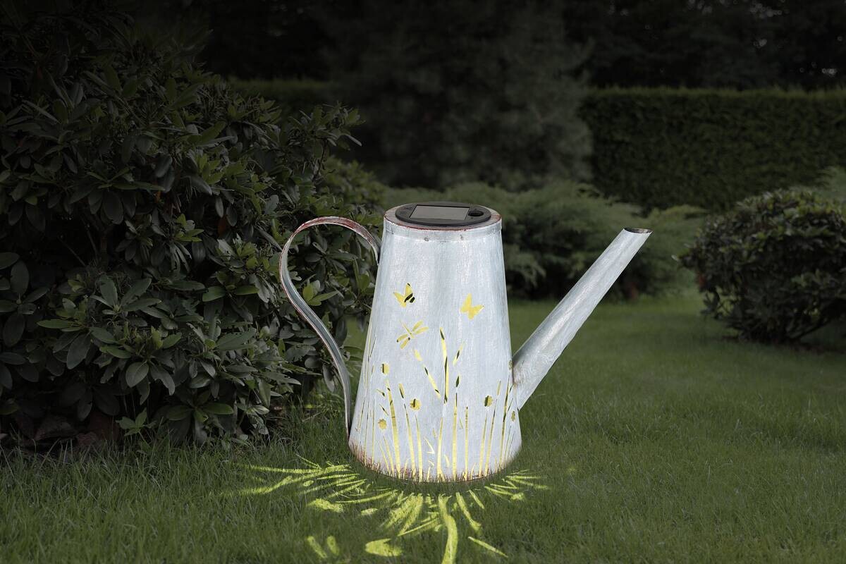 LED-Solarleuchte blau schwarz Metall Kunststoff B/H/T: ca. 14x19x27 cm