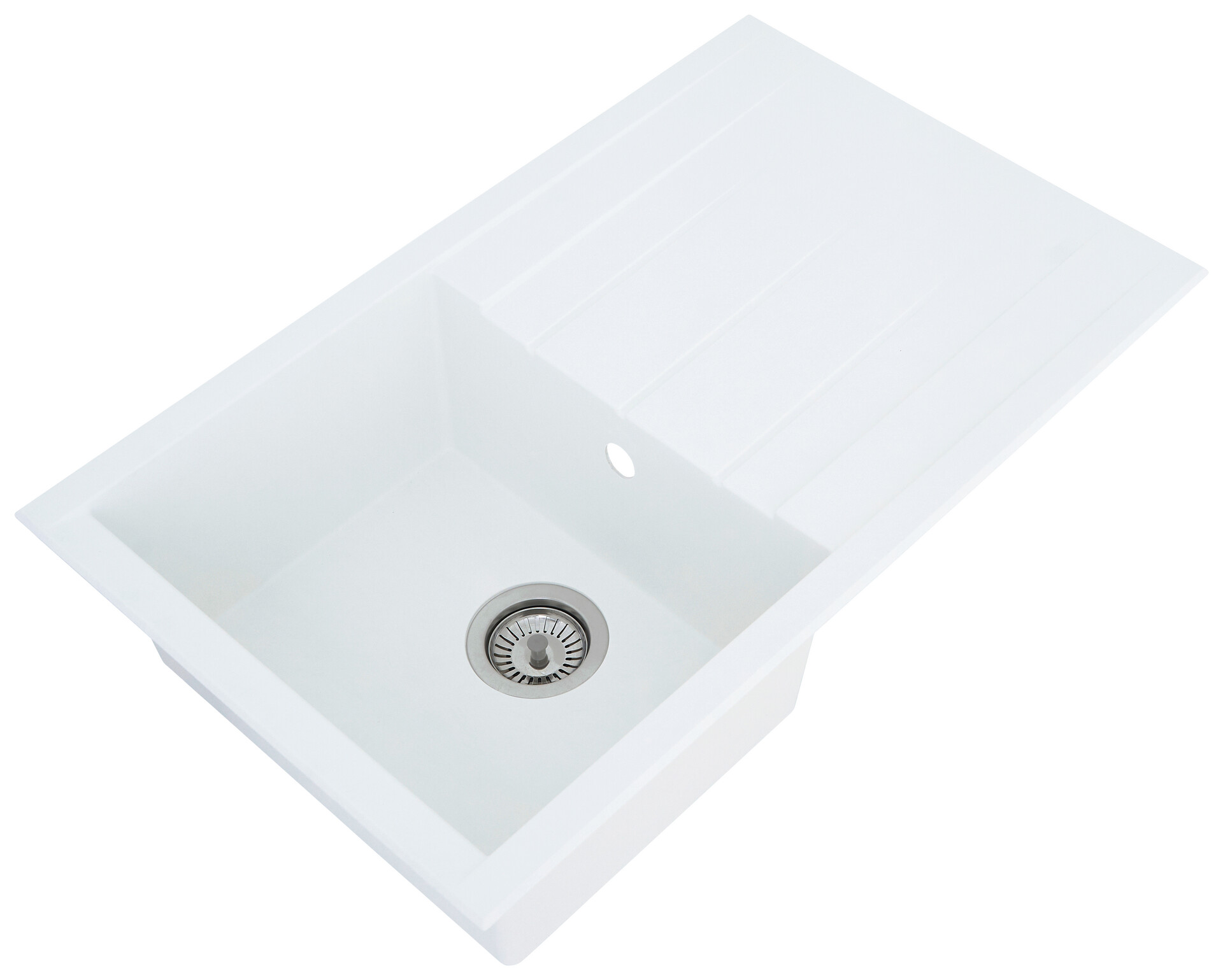 Respekta Einbauspüle Houston 80 x 50 W weiß Mineralite B/H/T: ca. 80x21x50 cm