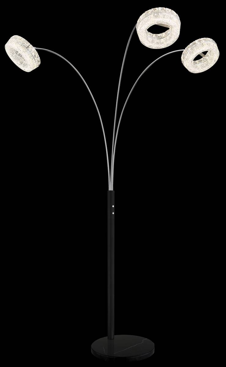 GLOBO Stehleuchte klar schwarz Metall Acryl Glas B/H/L: ca. 102x190x82,5 cm 1 Brennstellen