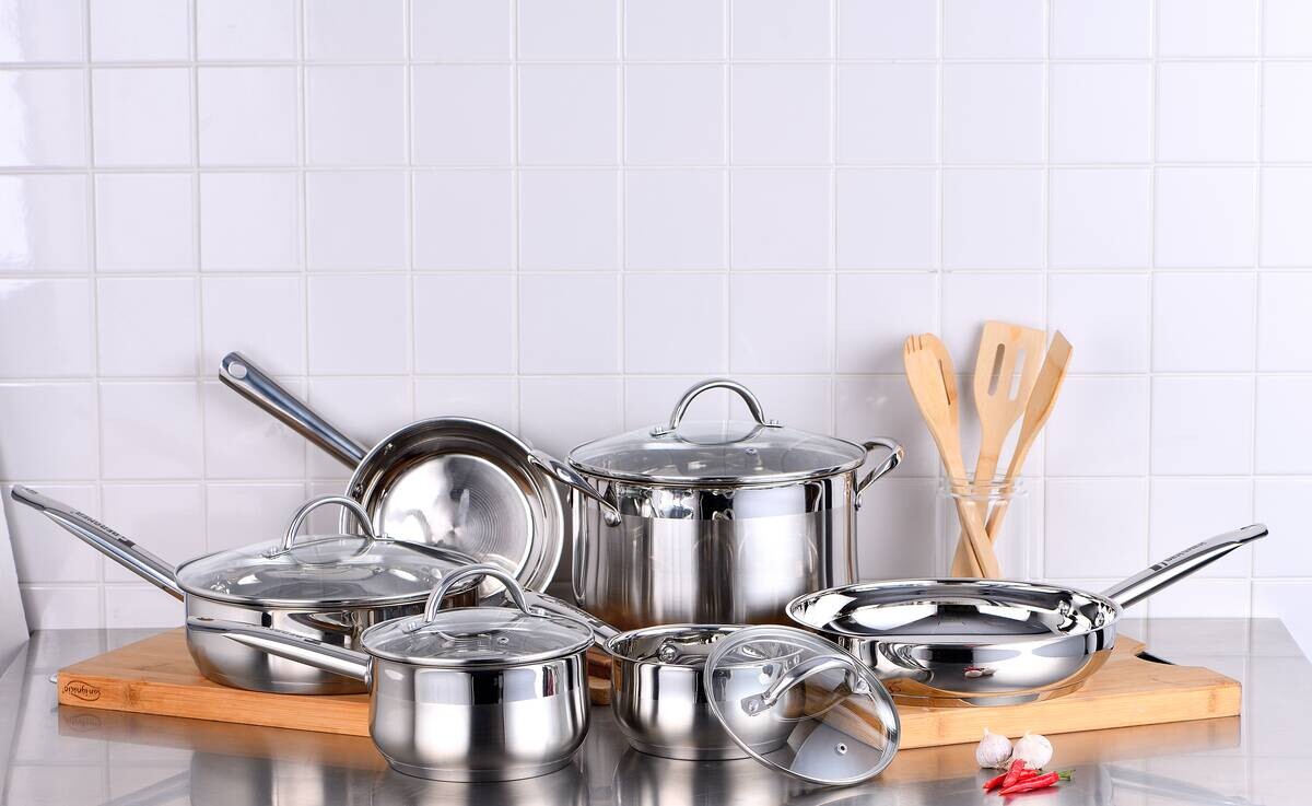 BERGNER Kochtopf GOURMET silber Edelstahl B/H/L: ca. 29,6x15,5x39 cm