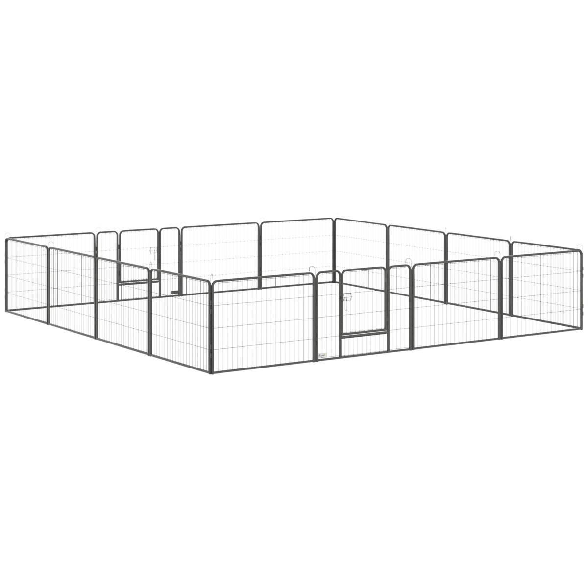 PawHut Gehege grau Edelstahl B/H/L: ca. 1,5x80x60 cm