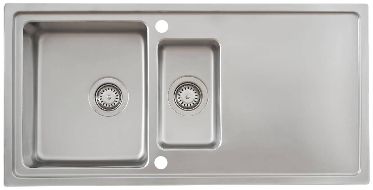 Respekta Einbauspüle Chicago 100 x 50 Edelstahl B/H/T: ca. 100x19x50 cm